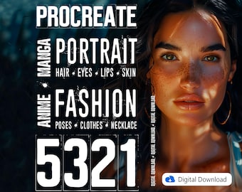 Procreate Pinsel | Digitales Produkt | Beste Procreate Portrait Briefmarken | Porträt-Anleitung für iPad | Haar Haut Auge - PORTRAIT +