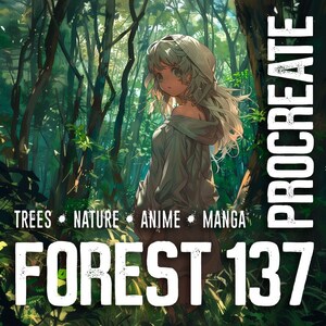 Forest Brushes procreate stempel procreate Manga Waldbürsten Manga Anime Stempel Chibi Brushes procreate Wald Manga Stempel - WALD