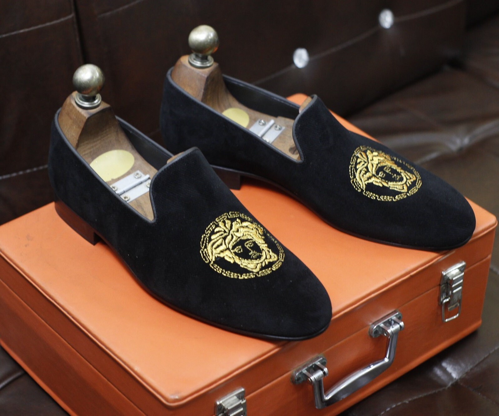 New Men's Handmade Formal Shoes Velvet Slip on - Etsy