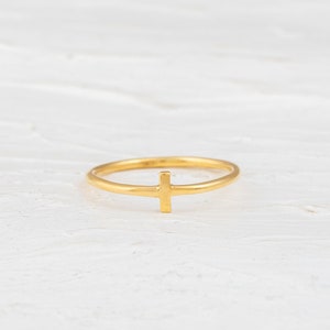 Tiny Cross Ring - Cross Ring - Dainty Cross Ring - Faith Ring - Baptism Gift - Religious Gift - Christian Jewelry - Christmas Gift