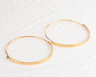 Gold Hoops Earrings, Big Hoops Earrings, 14K Gold Vermeil Hoops, Large Hoop Earrings, Simple Hoop Earrings, Earrings For Women