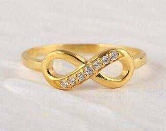 Infinity Ring, Infinity Ring in 14k Gold Vermeil, Endless Love 