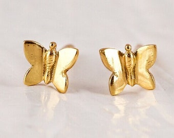Butterfly Studs, 14k Gold Butterfly Stud Earrings, Tiny Butterfly Studs, Delicate Butterfly Stud Earrings, Mini Butterfly, Cartilage Studs