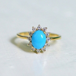 Gold Turquoise Ring, 14k Gold Ring, Turquoise Jewelry, Statement Ring, Boho Ring, Real Turquoise, July Birthstone Ring, Cocktail Ring