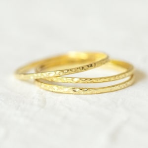 Super Thin Ring, Hammered Ring, 14k Gold Vermeil Ring, Ultra Thin Ring, Simple Gold Ring, Skinny Gold Band, Thumb Ring, Hammered Gold Ring
