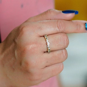 Baguette Ring, Ladies 14k Gold Vermeil Engagement Ring, Baguette Wedding Ring, Gift, Delicate Baguette Ring, Ring For Women image 2