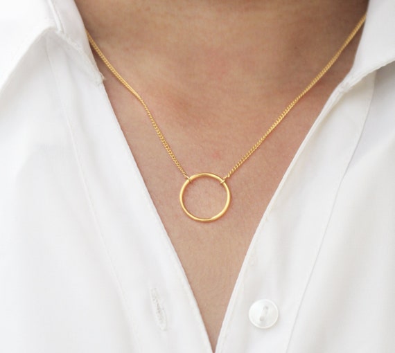 Minimal Dainty Circle Necklace, Delicate Layering Chain, Open Circle Pendant  14k Gold Fill, Sterling Silver, Rose Gold LN132 - Etsy