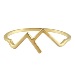 Mountain Ring, 14k Gold Vermeil Ring, Mountain Jewelry, Mountain Are Calling, Mountain Range Ring, Mountain Band Ring, Gift For Climber