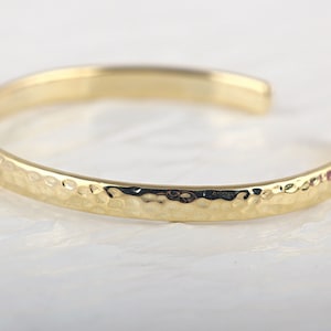 Shiny Gold Hammered Bracelet, 14k Gold Cuff Bracelet, Open Cuff Bracelet Bangle, Gold Stacking Bracelet, Hammered Bracelet, Minimalist Cuff