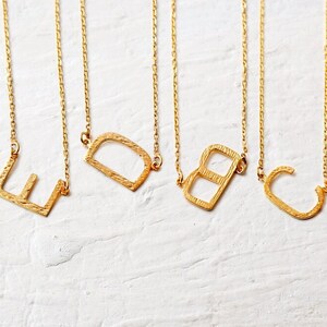 Sideways Initial Necklace, Big Gold Letter Necklace, Monogram Necklace, Large Initial Necklace, Bridesmaids Gifts, Gift For Best Friend image 5