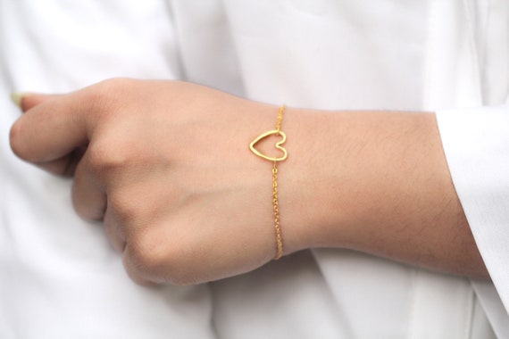 Heart-Shaped Gold Bracelet – RANKA JEWELLERS