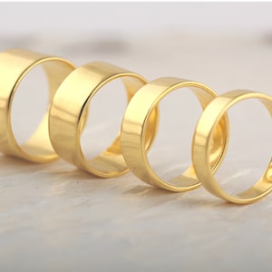 Cigar Band Ring, Gold Cigar Band Ring, 14k Gold Vermeil, Thick Wedding Ring, Gold Stacking Rings, Wide Cigar Ring, Golden Ring, Unisex Ring
