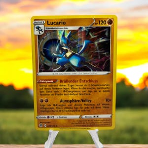 Lucario – Pokémon Holo Karte Original mit Selbsgemachter Hülle