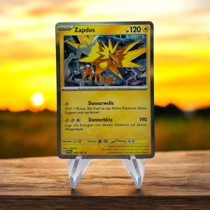 Zapdos – Pokémon Holo Karte Original mit Selbsgemachter Hülle