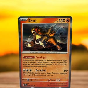 Entei – Pokémon Holo Karte Original mit Selbsgemachter Hülle