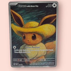 Pokémon kaart Eevee in Van Gogh stijl Engels met hoes DYI