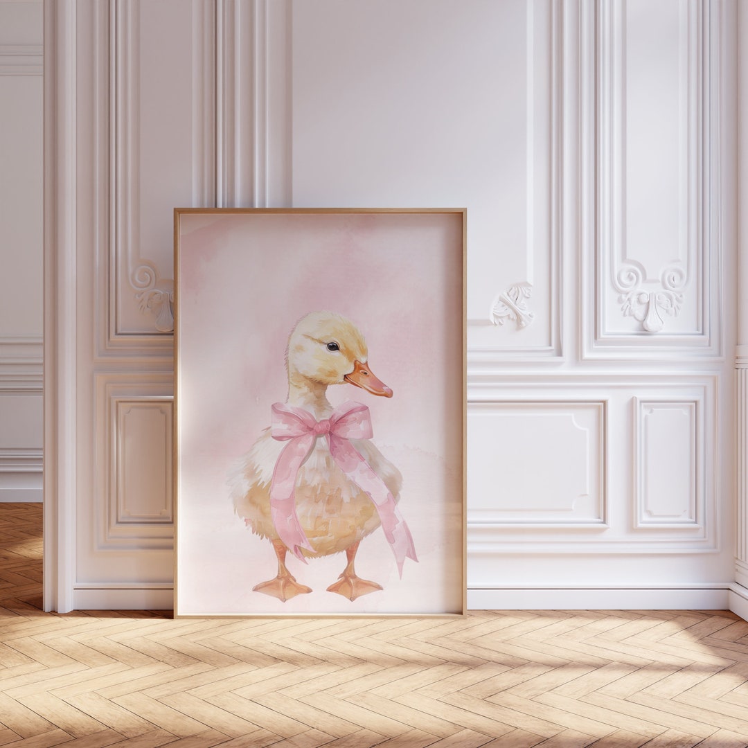 Silly Goose Wall Art Cute Goose Poster Beige Nursery Decor Farm Animal ...