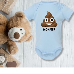 Poop Monster Onesie, Funny Bodysuit, Funny Shower Gift, Funny Baby, Novelty Onesie, Humorous Baby Clothes, Gifts for Mom, Baby Gift, Onesies