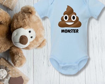 Poop Monster Onesie, Funny Bodysuit, Funny Shower Gift, Funny Baby, Novelty Onesie, Humorous Baby Clothes, Gifts for Mom, Baby Gift, Onesies