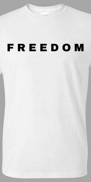 T-Shirt Freedom - Coupe Classique, Manches Double Couture, Léger - T-Shirt Basique Homme/Femme