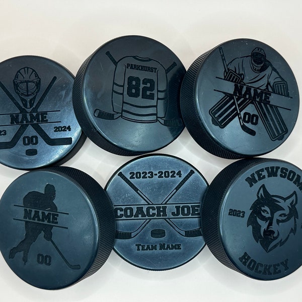 Custom Engraved Hockey Puck, Personalized Ice Hockey Puck, Coach Gifts, Hockey Player Gifts, Team Player Gift, End of Year Coach Player Gift