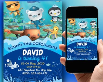 Octonauts Birthday Invite, Editable Canva Template, Kids Ocean Party (Digital Download)