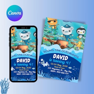 Octonauts Birthday Invitation Template, Printable Editable Party Invite for Boys & Girls, Captain Barnacles Birthday Card, Instant download