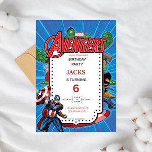 Editable Superhero Birthday Invitation Template | Printable Comic Style Party Invite | DIY Hero Birthday Evite
