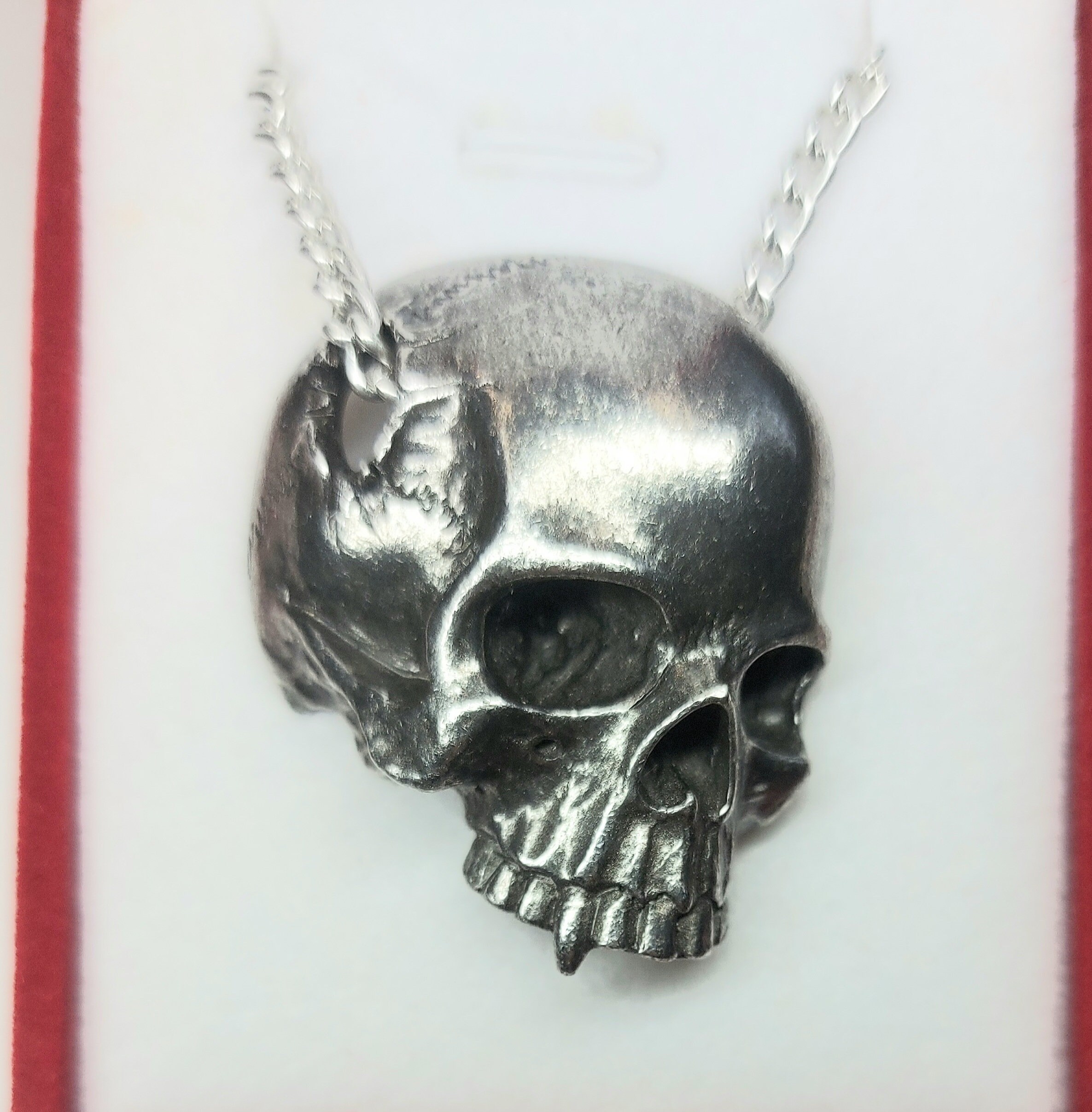 Silver Pewter Gothic Pendant Skull Pendant 
