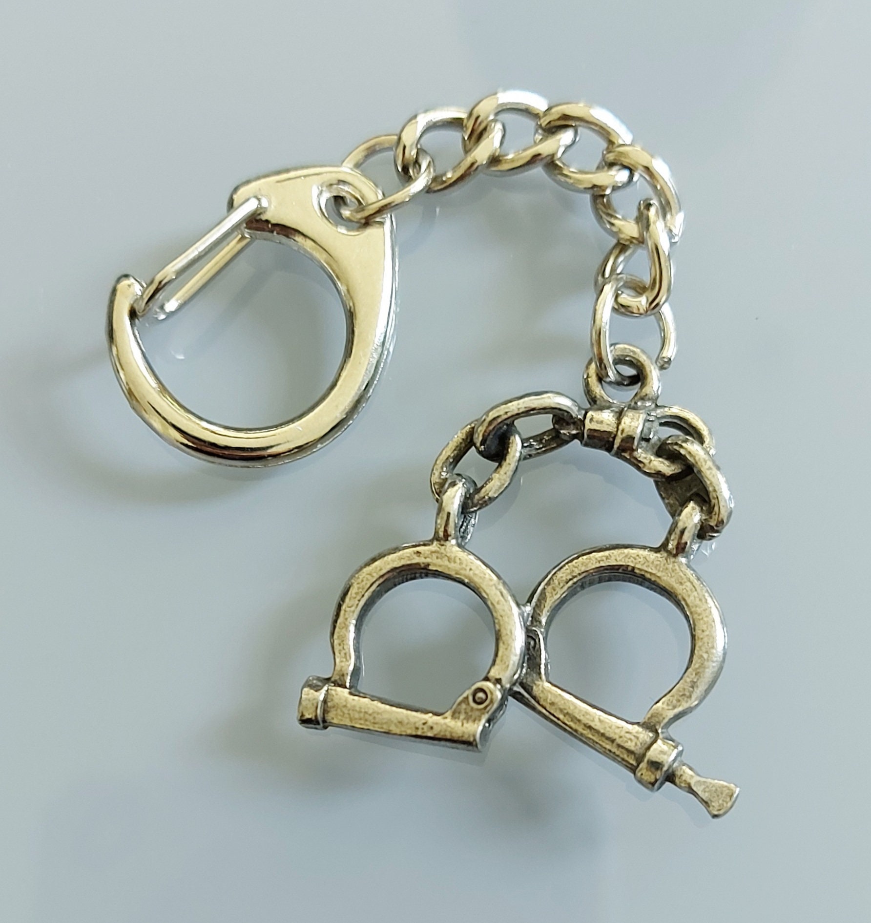 HANDCUFFS Hand Cast Pewter Cuffs Keyring Charm Keychain Etsy UK