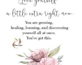 Love Yourself a Little Extra, Inspirational Quote, Floral Art, Downloadable Art Print, Home Decor Prints, Boho Art, Boho Floral Art Print