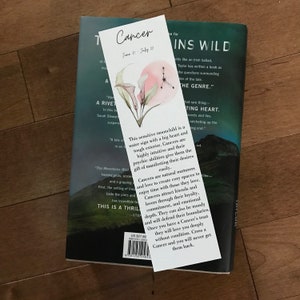 Zodiac Constellation Bookmark, Astrological Sign Cancer Bookmark, Downloadable Print, Printable Bookmark, Floral Zodiac