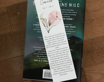 Zodiac Constellation Bookmark, Astrological Sign Cancer Bookmark, Downloadable Print, Printable Bookmark, Floral Zodiac