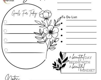 Daily Schedule, Minimalist, Beautiful Day, Mindset, Printable To-Do List, Digital Print, Goal List, Daily Affirmation, Daily Planner