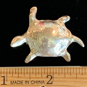 Vintage Sterling Handcrafted  Turtle Brooch.