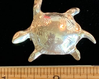 Vintage Sterling Handcrafted  Turtle Brooch.