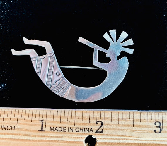 Vintage Sterling Hopi Kokopelli Brooch/Pendant - image 1