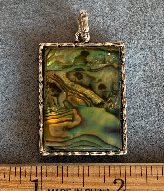 XL Sterling and Abalone Pendant