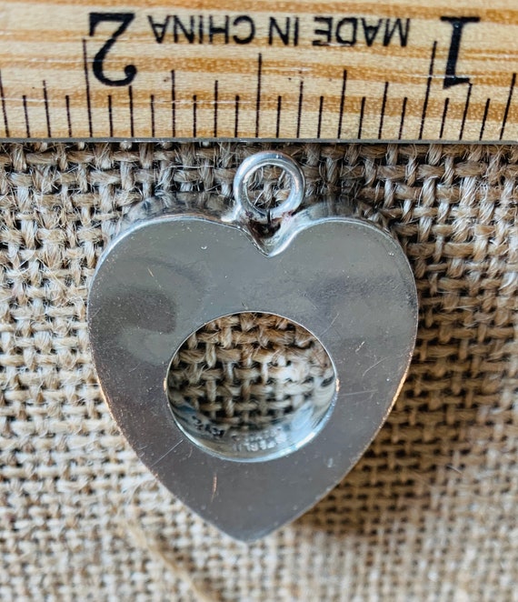 Vintage Sterling Heart Pendant,  Modernist Taxco - image 4