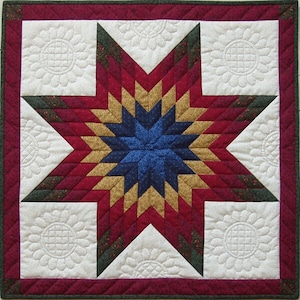 Motif de courtepointe murale Lone Star | Petits motifs de courtepointe | Quilting DIY | Modèles et instructions inclus | 22"x22"