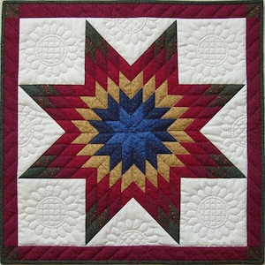 Lone Star Quilt Pattern | Wall Quilt Patterns | DIY Quilting | Templates and Instructions Included | 22"x22"