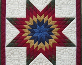 Lone Star Quilt Pattern | Wall Quilt Patterns | DIY Quilting | Templates and Instructions Included | 22"x22"