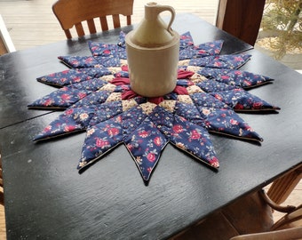 Table Runner Pattern | Table Topper Pattern | Dahlia Star Centerpiece Pattern | Instructions and Templates Included