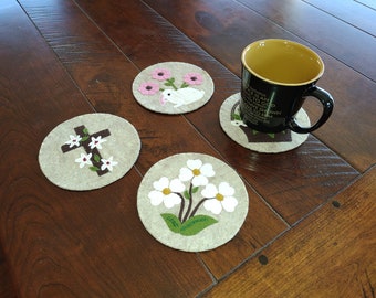 Spring Coasters Kit | Craft Kit for Adults | DIY Coasters set of 4 | Make Your Own Coasters | Materials and Instructions Included | 5"