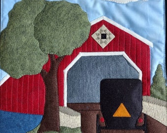 Amish Country Wall Quilt Kit van Rachel's of Greenfield | DIY-quiltpakket met voorgesneden stof | 30 x 40 cm muurquiltset voor beginners