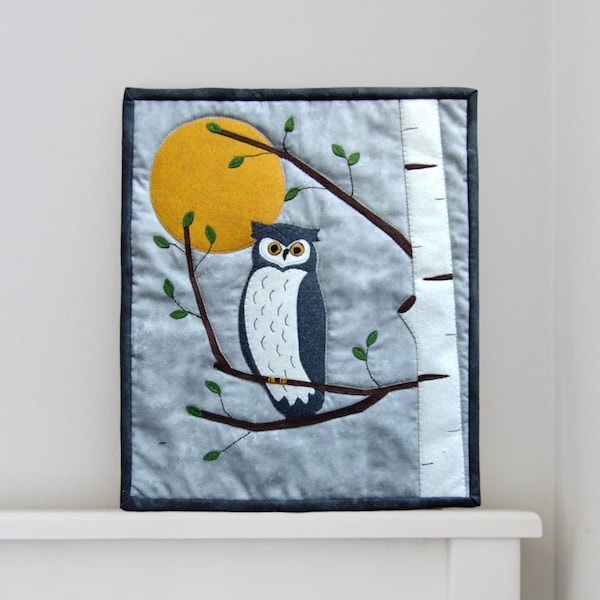 Night Owl Wall Quilt Pattern | Night Owl Quilt Patterns | Owl-Themed Wall Decor | Instructions and Templates Included | 13"x15"