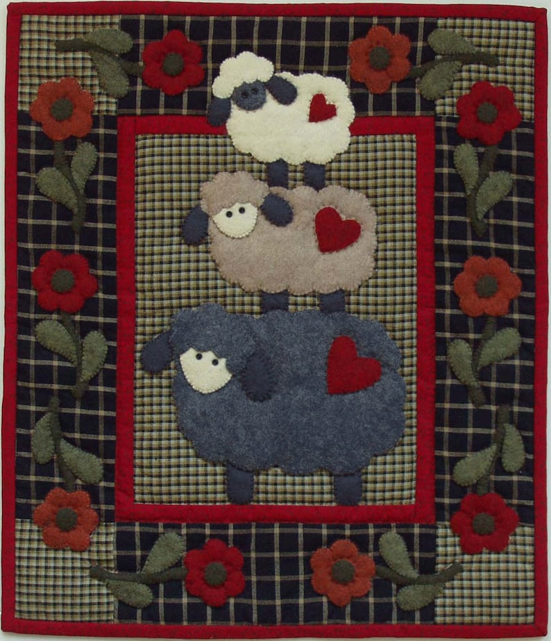 Wooly Sheep Quilt Kit by Rachel's of Greenfield  Wool image 0