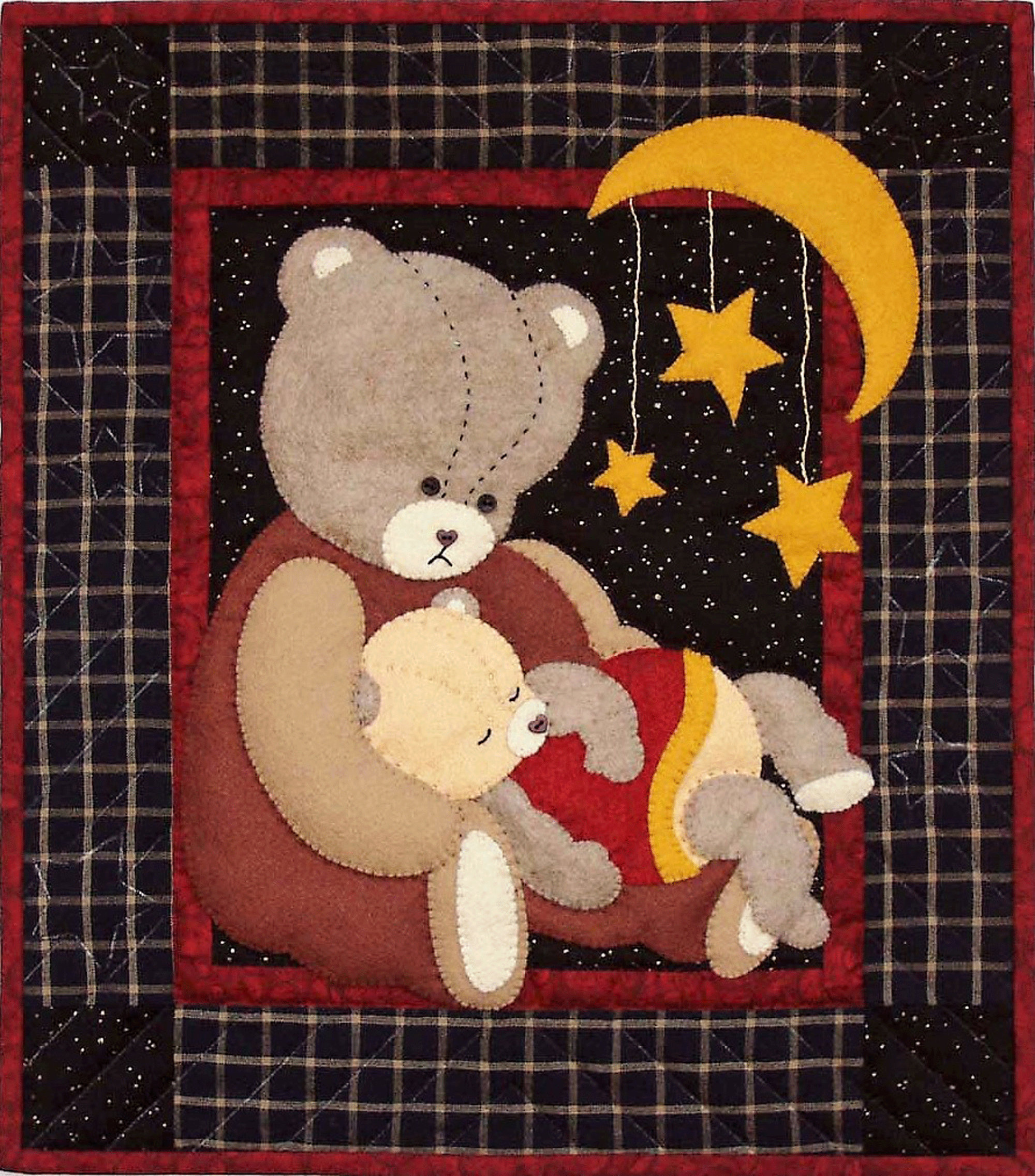 Baby Bear Quilt Kit by Rachel's of Greenfield Wool Felt Wall Quilt Kit