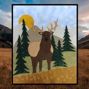 Big Sky Pattern | Beautiful Animal Wall Quilt Patterns for Beginners | Small Quilt Pattern | Instructions and Templates Included