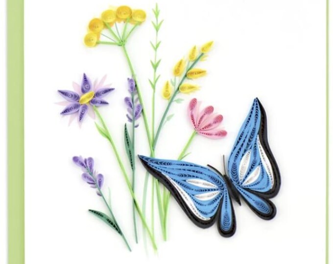 Quilled Butterfly & Wildflowers Greeting Card - Etsy